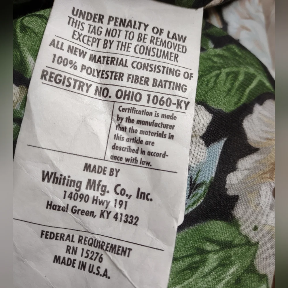 Vintage Black Floral Comforter Set with Cream and Green Blooms
